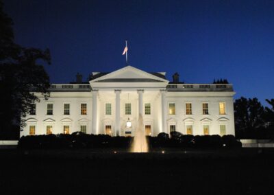 white house at night
